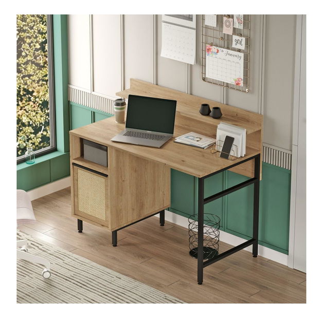 Masă PC Otto 16 (nuc + stejar + negru)