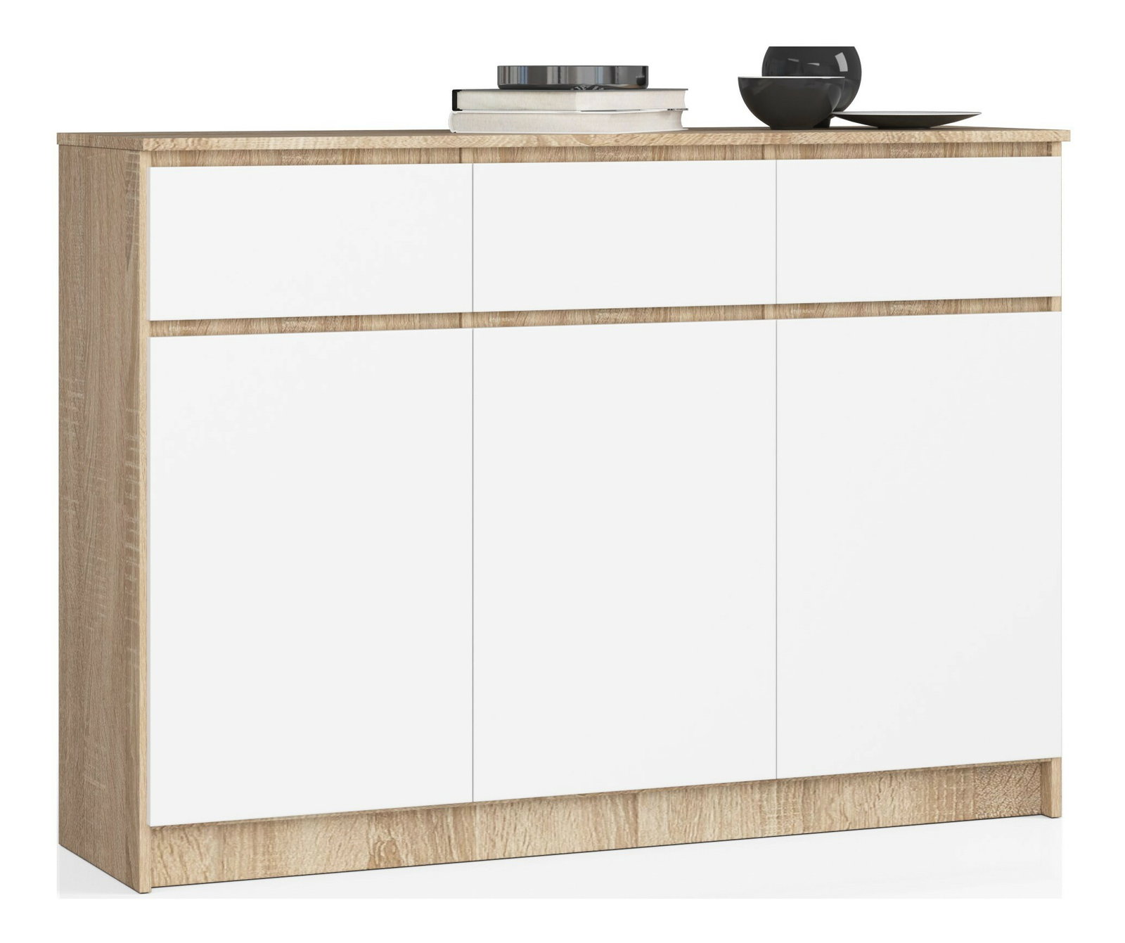 Komoda Kuwait 3D 3D (dub sonoma + biela)