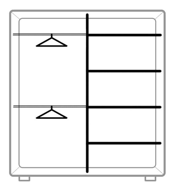 Dulap de haine de colț Torton T4