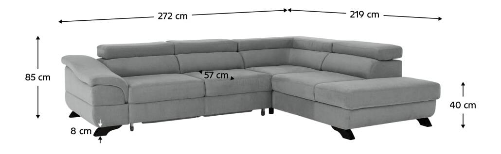 Kutna garnitura na razvlačenje Lumos (soro 90) (D) 