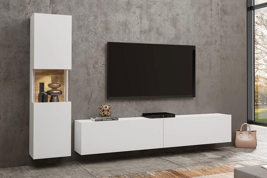 Mobilier living Avernic Typ 09 (alb + stejar wotan)