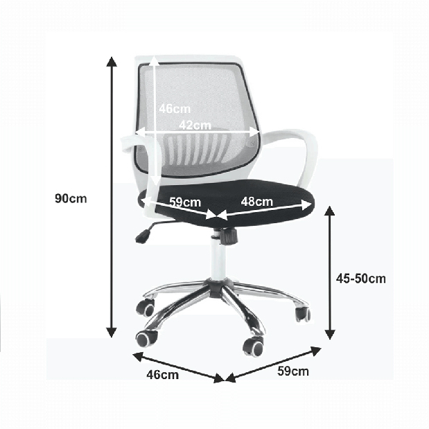 Kancelárska stolička Leledo sivá + čierna