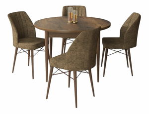 Jedálenský set Roxie (orech barokový + hnedá) (pre 4 osoby)