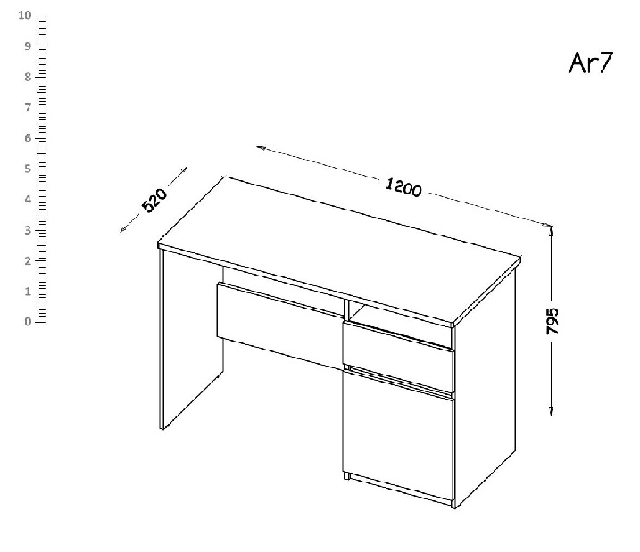 Masă PC Tip AR7 Alishia (alb)