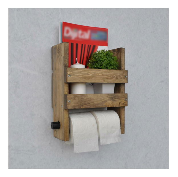 Polica Duvelo 1 (orech + čierna)