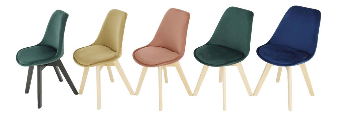 Set 2 buc. scaune de sufragerie Blanche (emerald + negru) *vânzare stoc