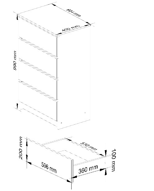 Komoda Kadir tip2 (hrast sonoma )