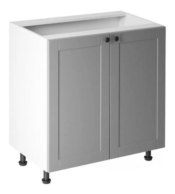 Dulap inferior de bucătărie D80 Lanaya (Alb + Gri mat)