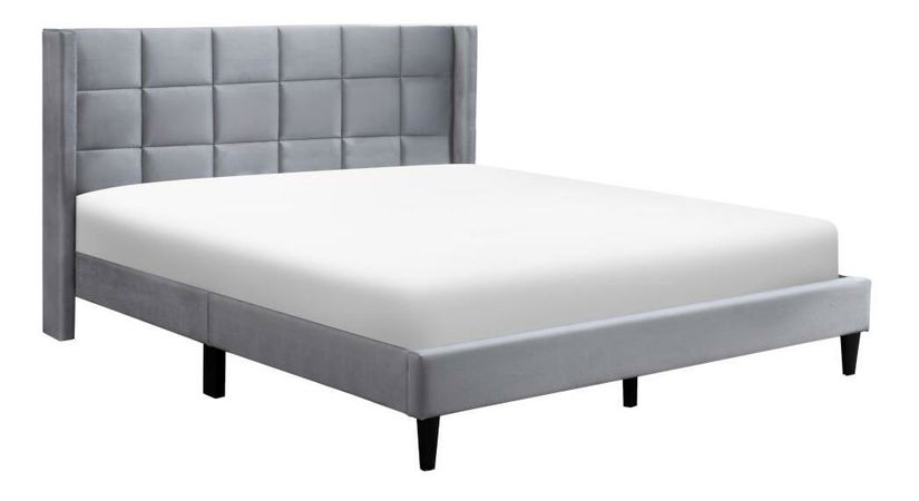 Bračni krevet 160x200 cm Baletto (siva Velvet tkanina)