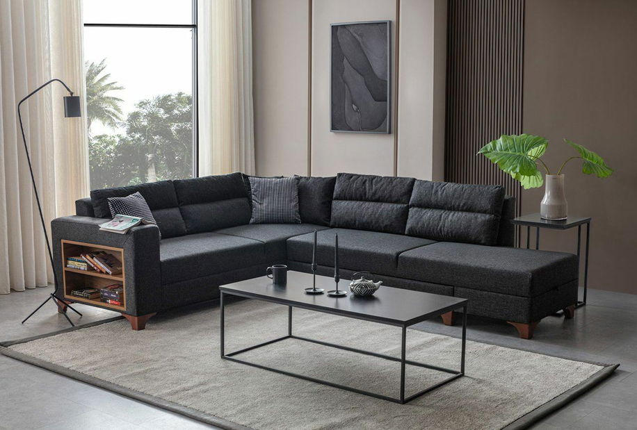 Rohová sedačka Tlofa (antracit) (L) 1