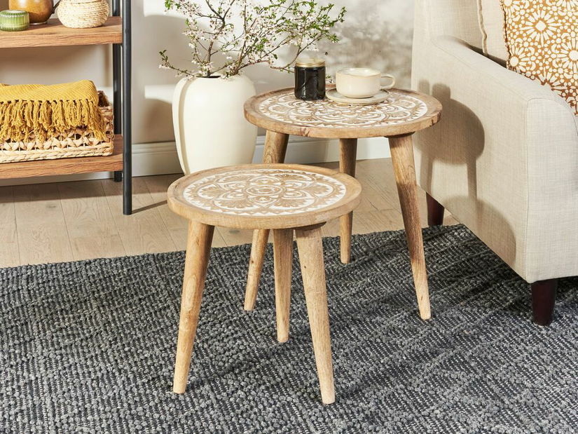 Set stolića za kavu (2 kom.) Sulafat (svijetlo drvo) 