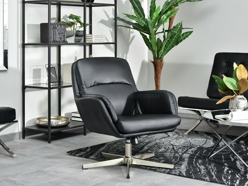 Fotelja Olef (crna + krom)