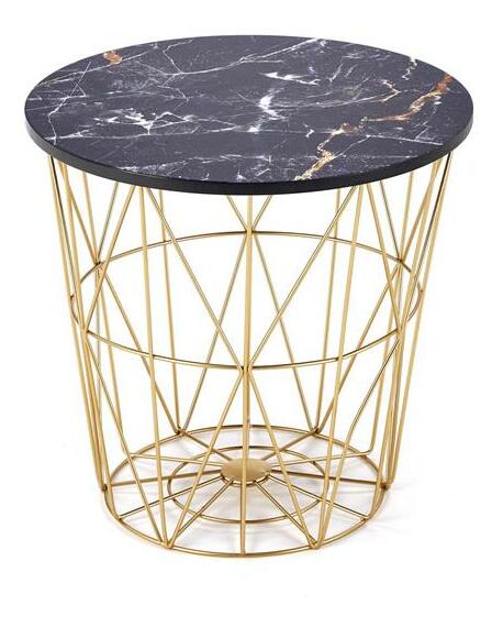 Stolić za kavu Halley (crni mramor + zlatna)