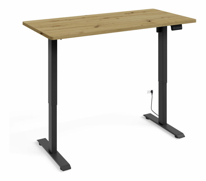 Elektromos PC asztal Motiva 120 (fekete + artisan tölgy)