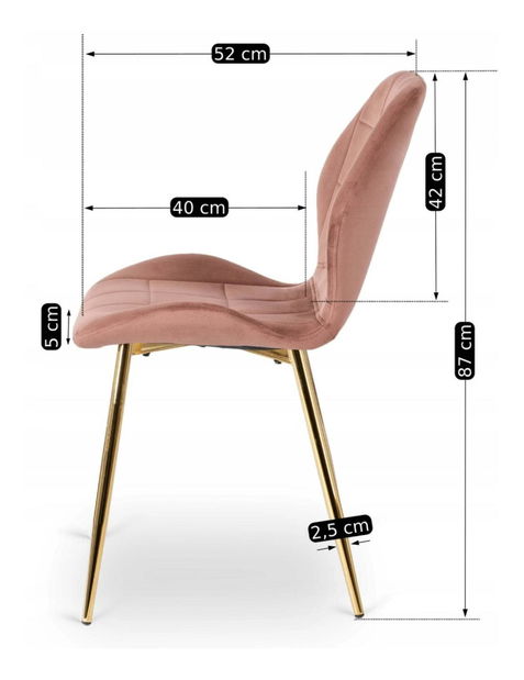 Scaun sufragerie Inolvidable (roz + auriu) 