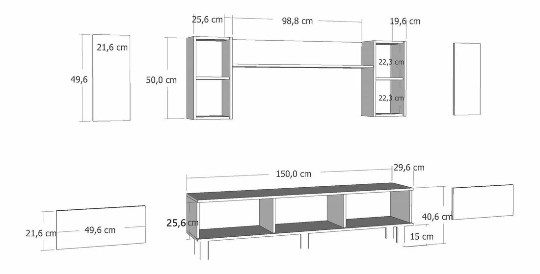 Obývacia stena s krbom Darino (biela)