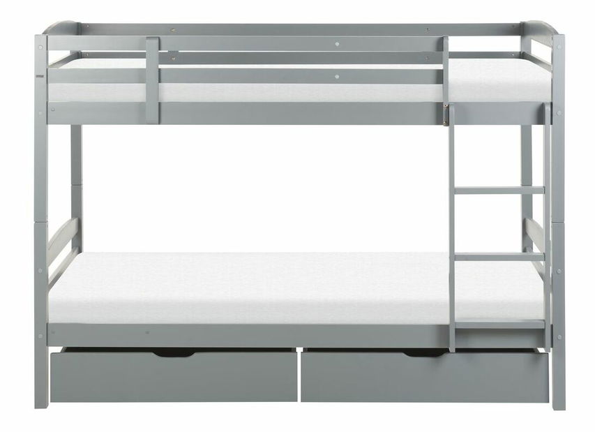 Krevet na kat 90 cm Reggeton (siva) (s podnicom i prostorom za odlaganje)