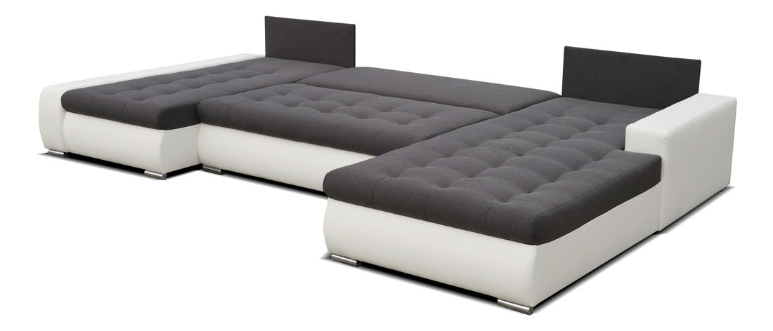 Kutna garnitura U Nemisa U (smeđa + bijela) (D) 