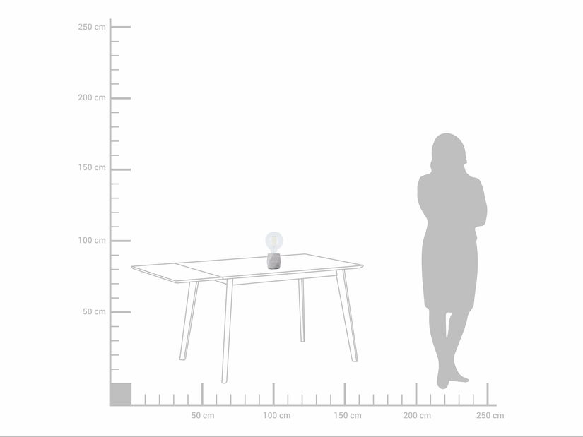 Stolna svjetiljka Bena (svijetlo siva)