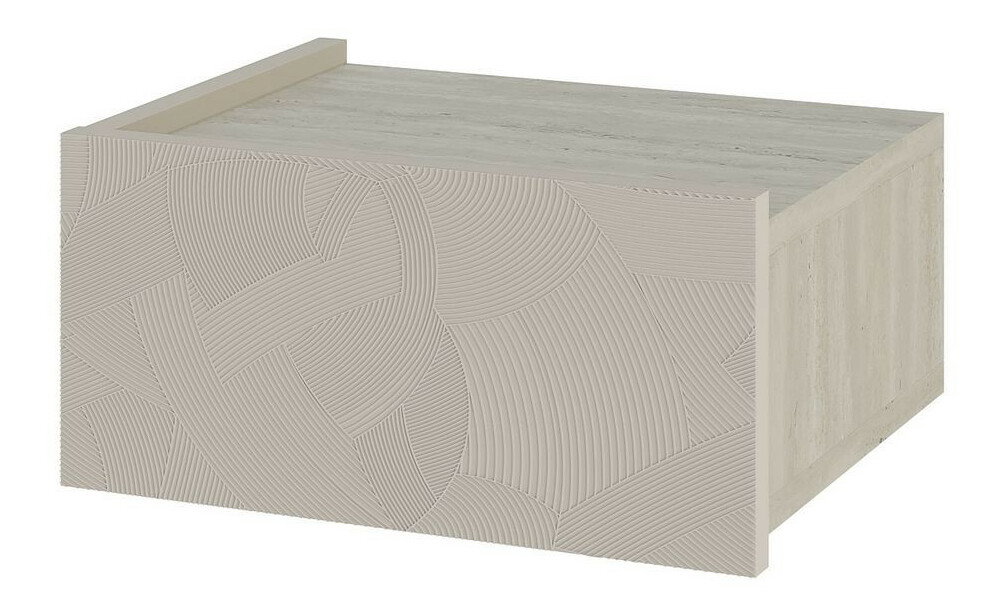 Nočný stolík Ondra LED (béžovosivá + travertín)
