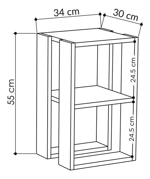 Noćni ormarić Lonkly (bijeli mramor)