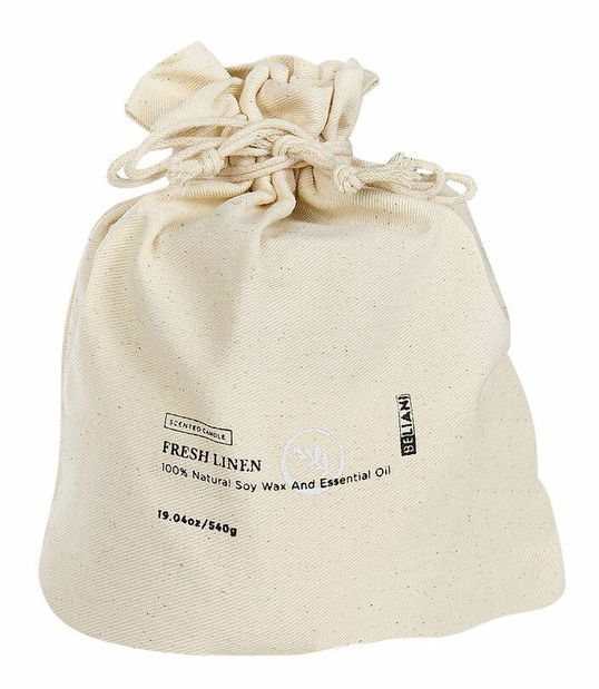 Sójová sviečka s vôňou sviežej bielizne Beretta (biela)