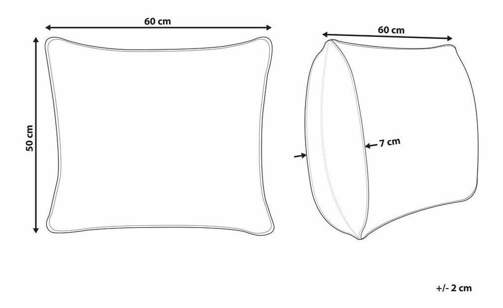 Vankúš 50x60 cm Diona (biela)