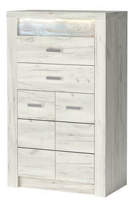 Comodă Indie 06 (cu iluminat LED) (craft alb)