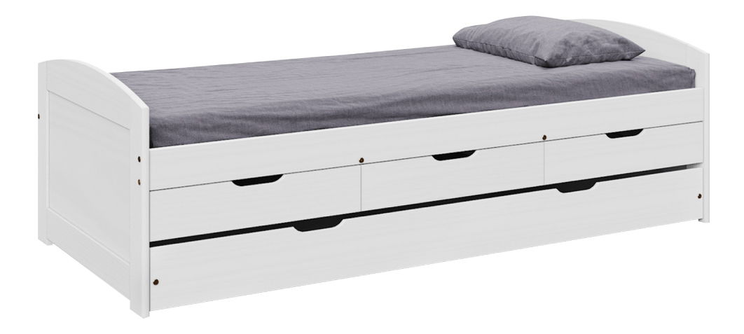 Pat de o persoană 90x200 cm Marcy (alb)