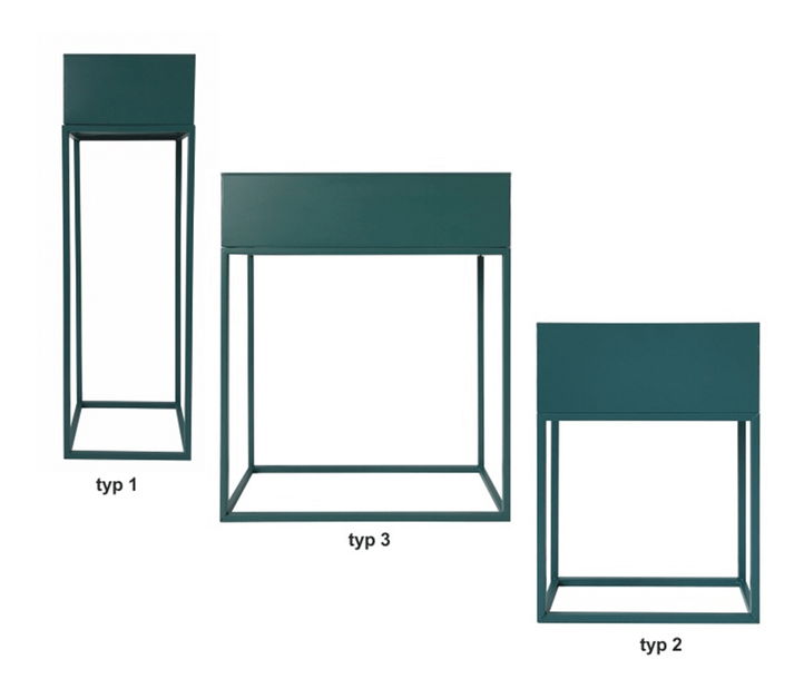 Ghiveci de flori metalic Indrazia typ 2 (verde închis)