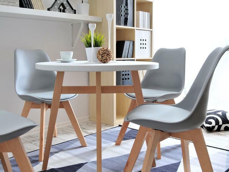 Stolička Large Wood (sivá + buk)