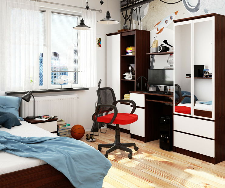 PC stolík Bhaskar (wenge + biela) (L)