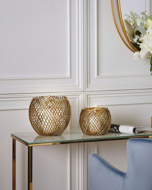 Set 2 svijećnjaka Tandi (zlatna)