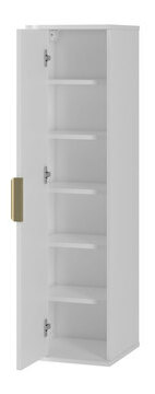 Set mobilier baie Mekona I (Alb mat + Marmură Alb + auriu) (cu sifon)