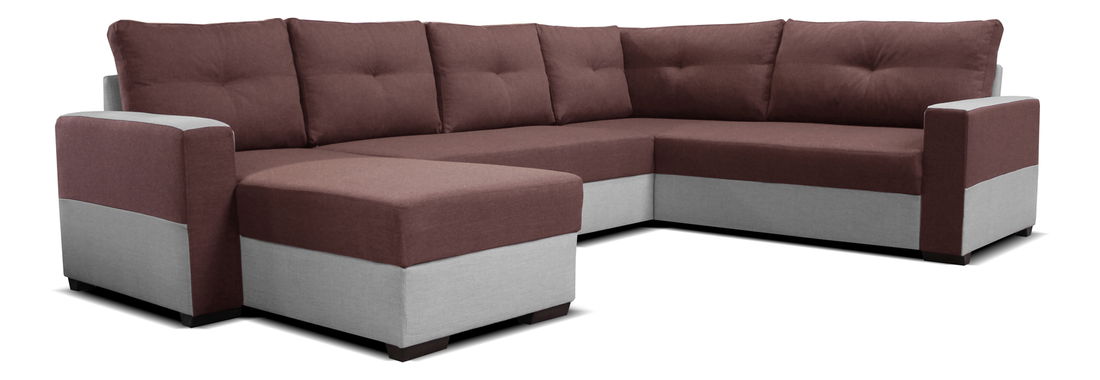 Rohová sedačka U Arenna L+2+BL (s taburetkou) (bordová + béžová) (L)