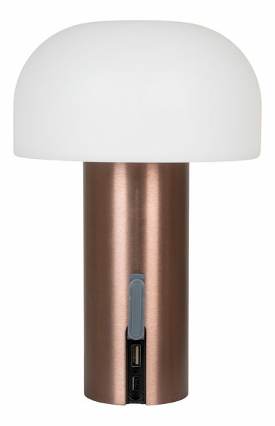 Vonkajšia LED lampa Snaloria (biela + medená)