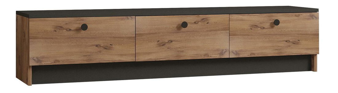 TV stolík/skrinka Vusato (čierna + dub zafírový) 