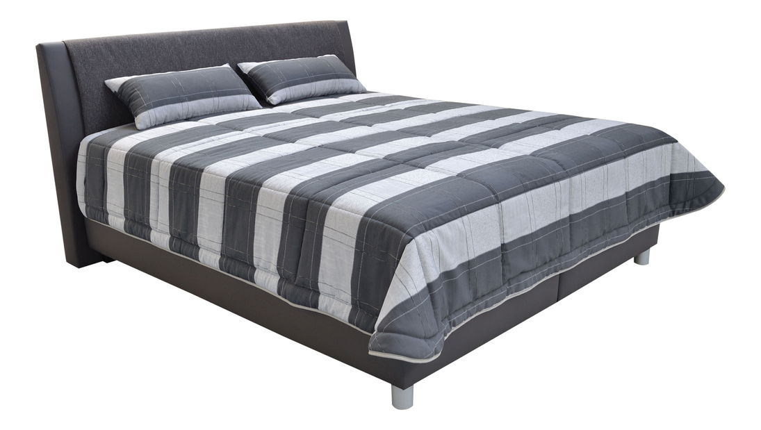 Manželská posteľ 180 cm Blanár Taranto (sivá) (s roštami a matracmi Nelly Plus)