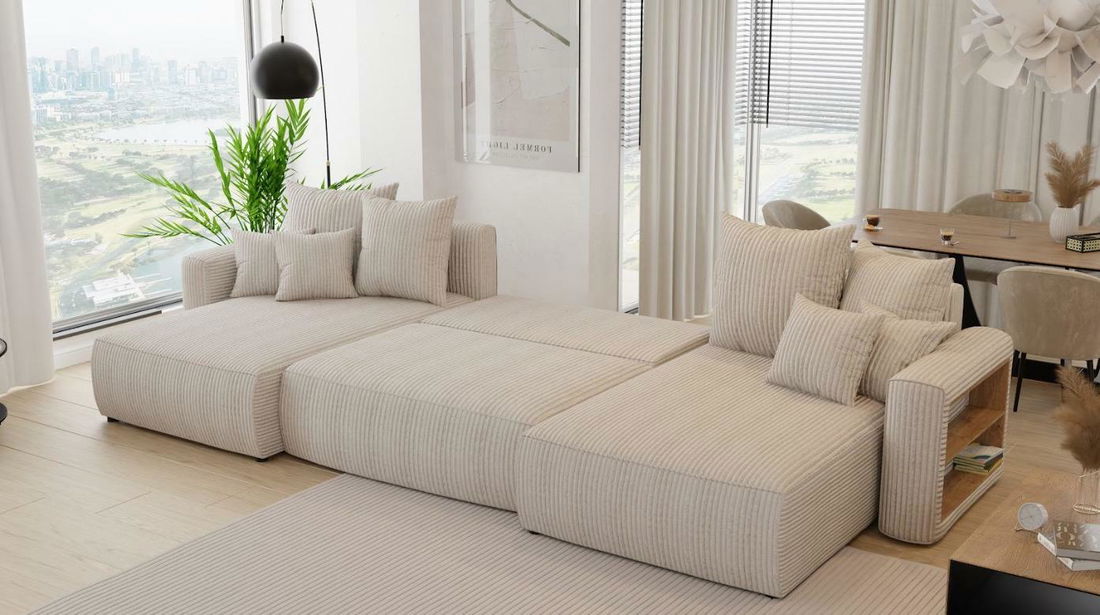 Colțar Napolia U (bej deschis)