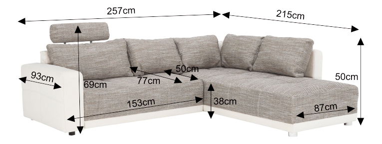 Rohová sedačka Olubria (krémová + hnedá) (P)