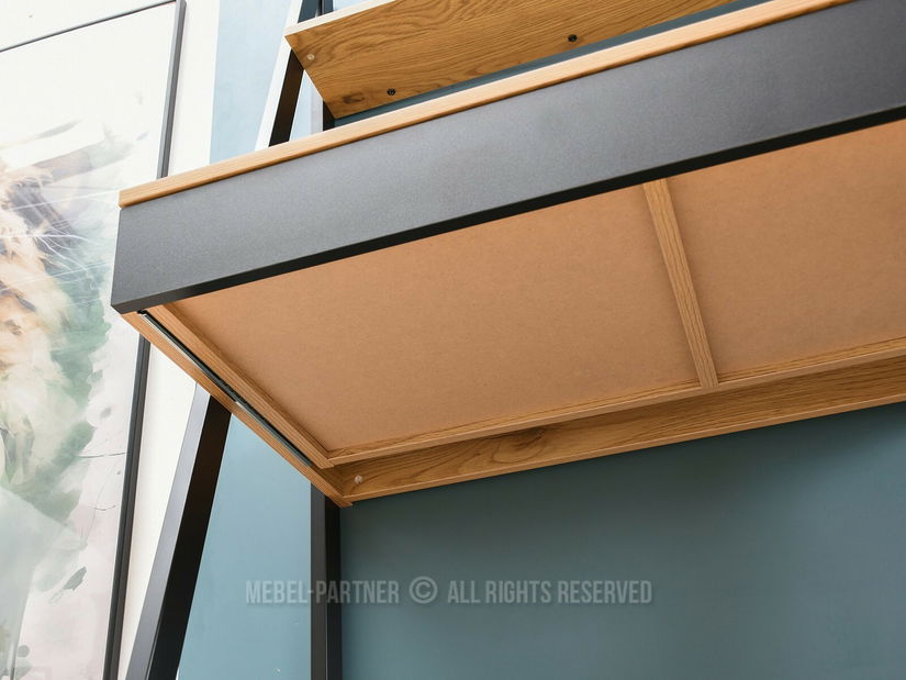 Masă PC Dylen (stejar negru + negru)