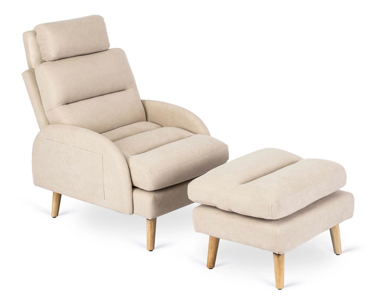 Pozícionáló fotel Hondurenas (bézs) (zsámollyal)