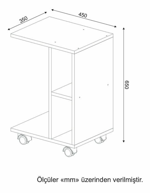 Kézi asztal Gusto (fehér)