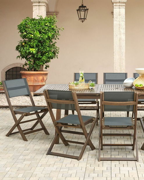 Set 2 ks záhradných stoličiek Canela (sivá)