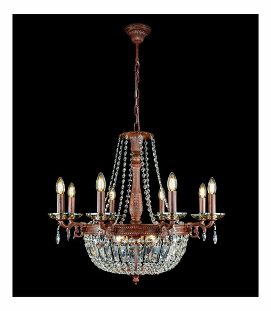 Luster Asha 64130-8R (s kryštálmi) (imitácia hrdze + priehľadná)