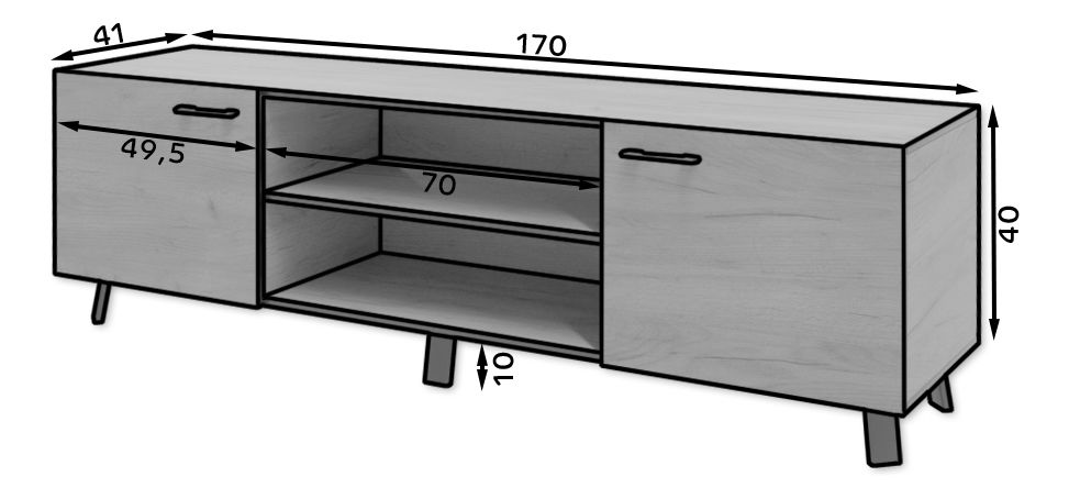 TV stolić Lermon (craft zlatni)