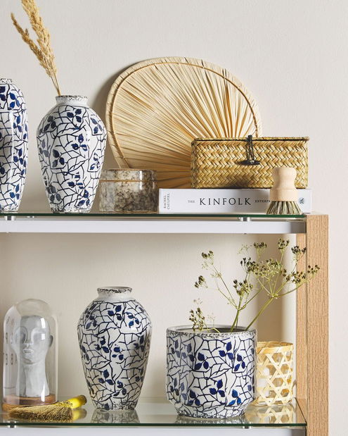 Vaza 22 cm Malzia (bijela + plava)