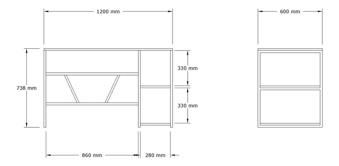 Masă PC Tonove 2 (antracit) 