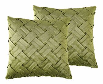 Set 2 ks ozdobných vankúšov 45 x 45 cm Narcis (zelená)