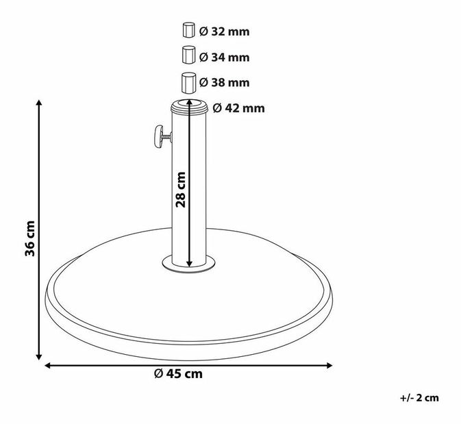 Állvány kerti napernyőre 45 cm ELFIR (beton) (fekete)